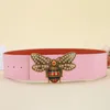 Belts Leather Wide Belt For Women Bee Pearl Buckle Jeans Black Red Pink Ladies Designer Strap Female Waistband3033428