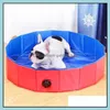 Outros suprimentos para cães piscina de piscina dobrável banheira de banho de pet -banhom piscinas cães gatos infantil infantil portátil banheira dobrável wy1355 gota otdthth