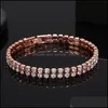 Link Chain FL Rhinestone Jewelry Bracelet Bling Cuban Link Bangle Fashion Men Hip Hop Armbanden Accessoires Q301FZ Drop Delivery DHGFV