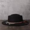 Berets Frauen Männer Wolle Fedora Hut Dame Quaste Pork Pie Gentleman Flache Porkpie Top Jazz Größe 56-58CM