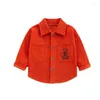 Jackets Spring Kids Boy Single Breasted Coats Children Fashion Rapel Hirt Hirt Boys 'Corduroy Lange mouwen Top voor 3-7 oud