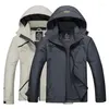 Jaquetas masculinas Jaqueta de caminhada à prova d'água ao ar livre Homens Windbreaker casual casual casaco com capuz Turismo montanha capa de chuva roupas masculinas