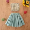 Наборы одежды Summer Girl Set Floral Print Vest Юбка для деть