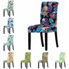 Housses de chaise 3D motif de feuille coloré imprimé couverture amovible dossier haut protecteur anti-sale chaises de bureau de jeu à domicile
