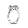 Cluster Rings Luxury 925 Sterling Silver Created Snowflake 4 S Anniversary For Women Elegant Engagement Fine Jewelry Gift