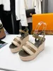 Diseñador de lujo para mujer Harbour Line Wedge WMNS Sandalias Sandalias Zapatos Chanclas con caja