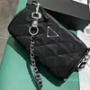 style femmes Nylon Chains Diamond Lattice sac hobo Épaule Sacs de soirée Baguette sous le bras