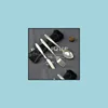 Flatvaruupps￤ttningar Portabla bestick set i rostfritt st￥l bordswares cam gaffel sked knivv￤skor bordsartiklar 3 st/set k￶kstillbeh￶r lxl23 otlek