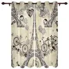 Curtain Eiffel Tower Bicycle Retro BalloonWindow Curtains For Living Room Bedroom Luxury Home Decor Valance Kitchen