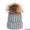 2022 Autumn and Winter cap Women's Wool Knitted Warm caps Knitted Hat Cashmere Soft Waxy Texture Super Fox Ball Customized More colors hats