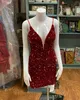 Sequin Velvet NYE Party Dress 2023 Lady Short Formal Event Cocktail Hoco Gown Club Date Night Prom Pageant Interview Gala Vacation Plus Size Sexy Sheath Dark Red Blue