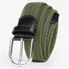Belts Men's And Women's Fashion Stretch Woven Free Punch Elastic Canvas Belt Casual All-Match Pin Buckle