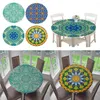 Nappe de Table Décorative Mandala Protecteur Nappe Ronde Pour La Fête BBQ Service De Restauration Extérieur Intérieur 120 cm