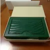 2022 Caixas verdes Papéis Gift Watches Box Leather Bag Card 0 8kg 185mm 134mm 84mm para Wristwatches Boxe Certificate Bandato Handbag289s