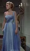 Grace Kelly bleu ciel robes de soirée haute société une épaule fée queue vintage princesse bal occasion réception robe de fiançailles