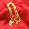 Pendant Necklaces Exaggerated Long Chains 24K Gold Plated Wide Necklace For Men Jewelry Big Buddha Chinese Dragon Chain1778