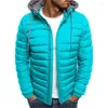 Men's Down Men Jacket Winter Warm Hooded Coat Padded Quilted Bubble Outwear Zip Puffer