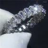 Cluster Ringe Vecalon Statement Ring 925 Sterling Silber Bijou CZ Luxus Engagment Ehering für Frauen Männer Party Schmuck