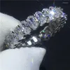 Anelli a grappolo Anello di dichiarazione Vecalon in argento sterling 925 Bijou Cz Fede nuziale di fidanzamento di lusso per donna Uomo Gioielli da festa