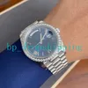 New's Design Watches 40mm Sapphire Glass Diamond Bezel Automatic Mechanical Blue Roman Dial Silver Rostfritt stål Business Mens Classic Generous Wristwatches