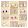 Stud 50 Style Boucles D'oreilles Nouvelle Mode Belle Femmes Coeur Cristal Boucle D'oreille Bijoux Pour Charmant Amant Diamante Boucle D'oreille Drop Delivery Dhs2I