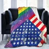 Blankets Soft Warm Fleece Blanket USA And Gay Grunge Flag Winter Sofa Throw 3 Size Light Thin Mechanical Wash Flannel