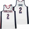 Jerseys Gonzaga 1 Jalen Ss 2 Drew Timme 24 Corey Kisper White Basketball Jersey