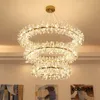 Modern Flower Crystal Chandelier Suspension Lamp Luxury LED Chandeliers for Living Room 60 80 100cm Rings Hanging Pendant Light Ceiling Lighting LRG012