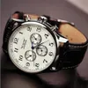 2021 Luxury Jaragar Classic Black äkta läderband Mekanisk självvind Analog mode Jaragar Automatisk Watch Men Relogio Mas253q