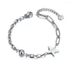 Braccialetti di collegamento moda titanio acciaio inossidabile stella palla fascino per le donne ragazze boemia catena partito braccialetto B20223