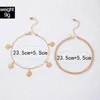 Anklets Bohemian Colorful Crystal Pendant Set for Women Multilayers Moon Star Rope Chains Female Summer Beach Jewelry