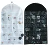 Storage Boxes 32 Pockets Hanging Wardrobe Earrings Ring Necklace Bracelet Display Holder Bag Ear Chain