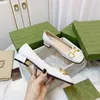 Designer Luxury Casual Shoes Women Marmont Block Heel Black Leather Sandals White Leather Ballet Flat ACE Sneakers