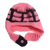 Berets 2023 Winter Knitted Hats With Earflaps Hat Russian Women Caps Fur Hood Girl Wool Bomber Warm Beanies Cap Femme