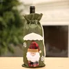 Christmas Decorations Creative Santa Claus Snowman Deer Wine Bag Cartoon Xmas Bottle Cover Merry Decor For Home Happy Year 2022