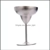 Diğer içecek şarap bardakları martini margaret fincan goblet kokteyl cam paslanmaz çelik kırmızı 260ml ysy417l damla teslimat ev bahçesi otsc