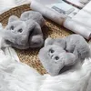 five fingers glovesWomen Thicken Plush Warm Half Finger Gloves Cute Cat Embroidery