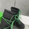 2023 Puddle Bomber Botegas Boots Nylon مقاومة للماء الدانتيل المسطح لأحذية الكاحل المصمم أحذية رياضية تنفس الحذاء المتوسطة تسلق الجبال الحذاء 35-40