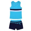 Kledingsets meisjes badkleding outfits 2 stks gymnastiek turnard zwempak tankini sport vest tops met zwem shorts children's strand baden