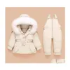 Clothing Sets Down Coat Jacket Kids Toddler Jumpsuit Baby Girl Boy Clothes Winter Outfit Snowsuit Overalls 2 Pcs Drop Delivery Matern Dhxce