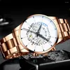 Relojes de pulsera de moda para hombre, reloj de acero inoxidable, calendario de lujo, relojes de pulsera de cuarzo, reloj informal de negocios para hombre, reloj Masculino