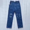 Women's Plus Size Pants designer Embroidered Women Denim Fashion Blue Jeans Trousers Vintage Street Style Straight 38GW