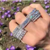 Anelli a grappolo Anello di dichiarazione Vecalon in argento sterling 925 Bijou Cz Fede nuziale di fidanzamento di lusso per donna Uomo Gioielli da festa