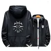 Sweats à capuche pour hommes Hiver Hommes Holran Outillage Coton Veste épaisse La montée du bouclier Hero Cosplay Mode Lumineux Imprimer Zipper Sweat à capuche Manteau