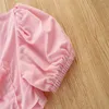 Ensembles de vêtements été fille ensemble chemisier rose short en jean costumes pour enfants mode filles