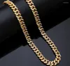 Pendant Necklaces Good Quality Rhinestones Silver Color Full Miami Curb Cuban Chain CZ Rapper For Men Hiphop Jewelry