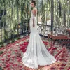 Designer Bohemian Mermaid Wedding Dresses Hlater Backless Boho Beach Long Bridal Gowns White Chiffon Lace Summer Sexy Vestido De Novia 2023