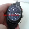 Ny Sapphirer Luxury Wristwatch Black 388001 3880 01 Pilotens japanska kvartsrörelse Kronograf Mänklockor1737