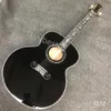 Lvybest elektrische gitaar aangepast GB 43 inch jumbo volledige abalone bindende glanzend afwerking J200BL akoestische gitaar