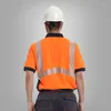 Motorcycle Apparel Hi Vis T Shirt Reflective Polo Men Safety Shirts Work Security Uniform